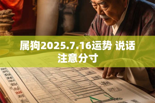 属狗2025.7.16运势 说话注意分寸
