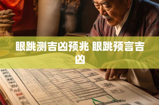 眼跳测吉凶预兆 眼跳预言吉凶