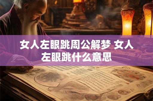 女人左眼跳周公解梦 女人左眼跳什么意思