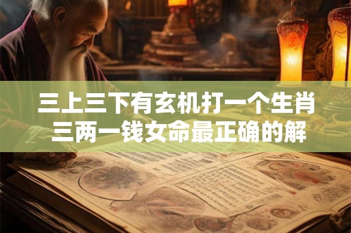 三上三下有玄机打一个生肖 三两一钱女命最正确的解释是