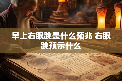 早上右眼跳是什么预兆 右眼跳预示什么
