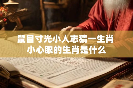 鼠目寸光小人志猜一生肖 小心眼的生肖是什么