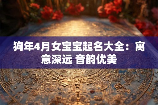 狗年4月女宝宝起名大全：寓意深远 音韵优美