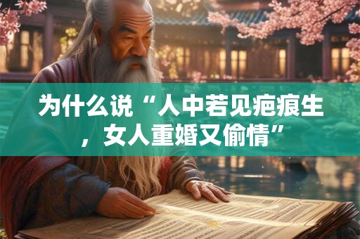 为什么说“人中若见疤痕生，女人重婚又偷情”
