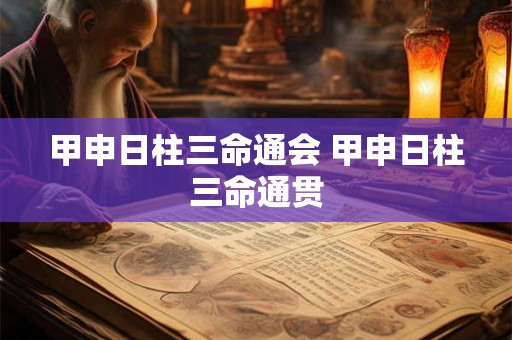 甲申日柱三命通会 甲申日柱三命通贯