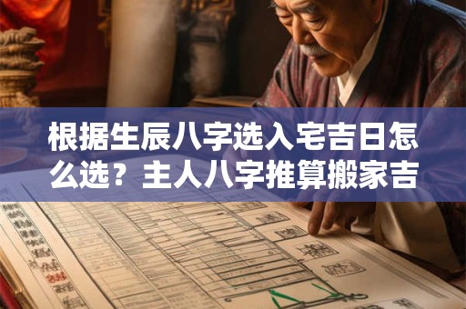 根据生辰八字选入宅吉日怎么选？主人八字推算搬家吉日查询
