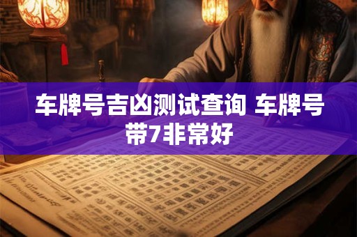 车牌号吉凶测试查询 车牌号带7非常好