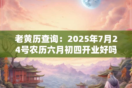 老黄历查询：2025年7月24号农历六月初四开业好吗
