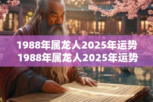 1988年属龙人2025年运势 1988年属龙人2025年运势如何 1988年属龙人2025年运势 1988年属龙人2025年运势如何