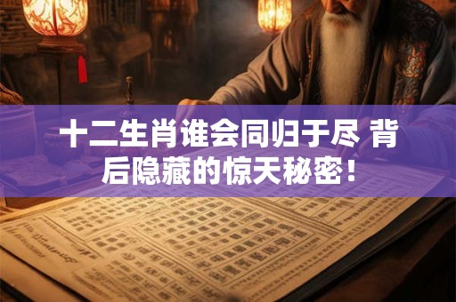 十二生肖谁会同归于尽 背后隐藏的惊天秘密！