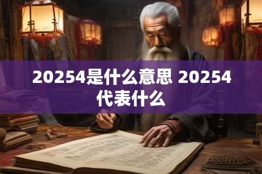 20254是什么意思 20254代表什么