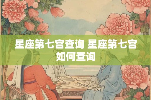 星座第七宫查询 星座第七宫如何查询