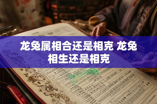 龙兔属相合还是相克 龙兔相生还是相克