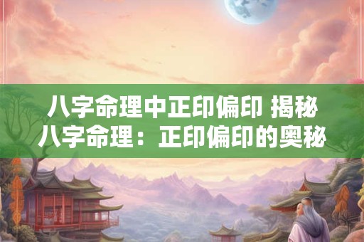 八字命理中正印偏印 揭秘八字命理：正印偏印的奥秘与影响
