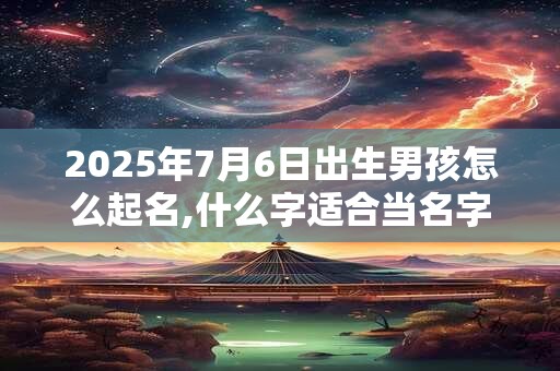 2025年7月6日出生男孩怎么起名,什么字适合当名字