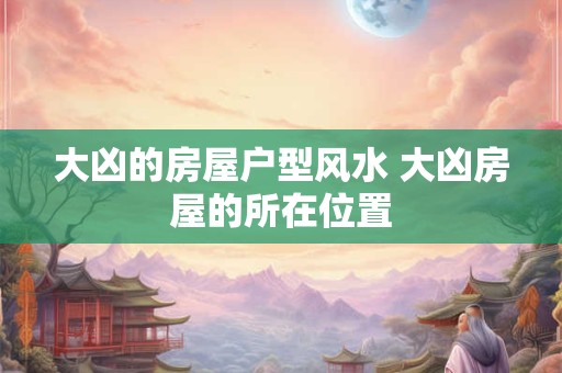 大凶的房屋户型风水 大凶房屋的所在位置