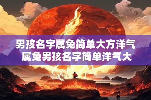 男孩名字属兔简单大方洋气 属兔男孩名字简单洋气大方