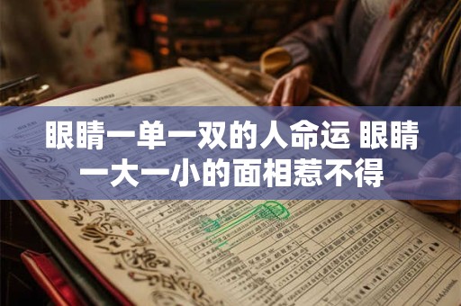 眼睛一单一双的人命运 眼睛一大一小的面相惹不得