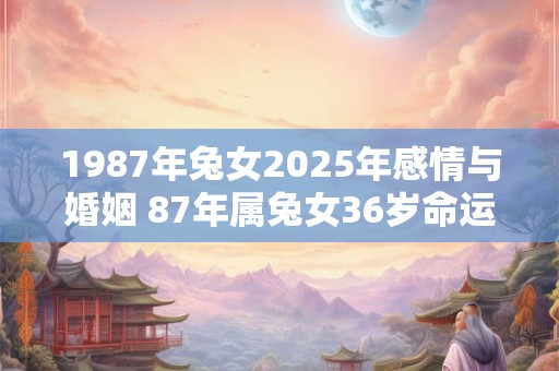 1987年兔女2025年感情与婚姻 87年属兔女36岁命运如何