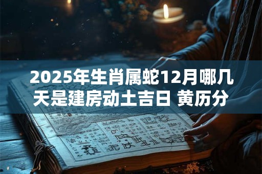 2025年生肖属蛇12月哪几天是建房动土吉日 黄历分析