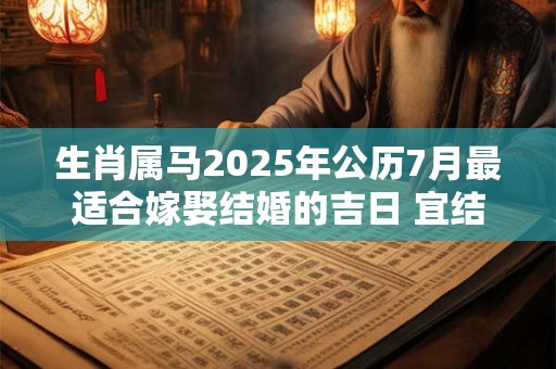 生肖属马2025年公历7月最适合嫁娶结婚的吉日 宜结婚好日子