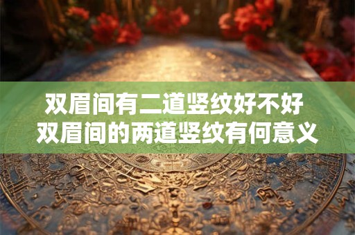 双眉间有二道竖纹好不好 双眉间的两道竖纹有何意义