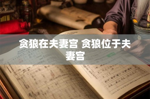 贪狼在夫妻宫 贪狼位于夫妻宫