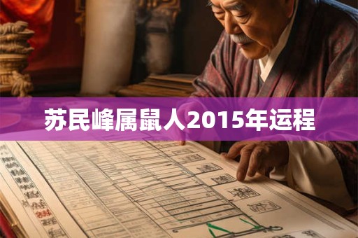 苏民峰属鼠人2015年运程