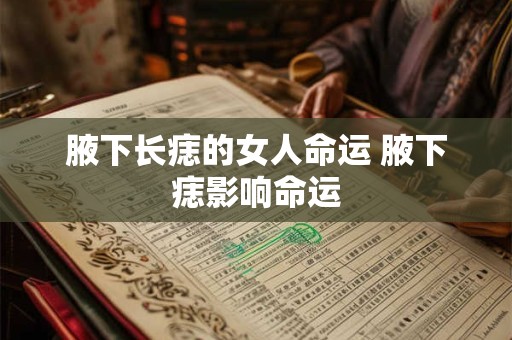 腋下长痣的女人命运 腋下痣影响命运
