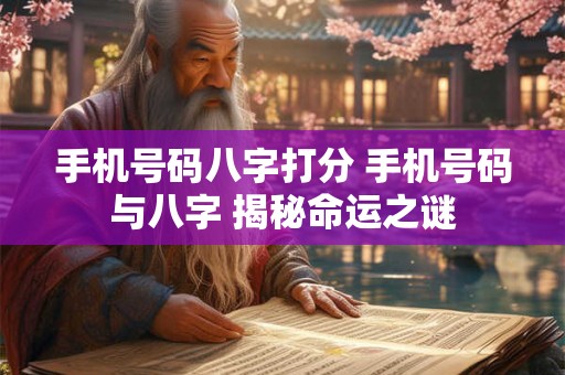 手机号码八字打分 手机号码与八字 揭秘命运之谜