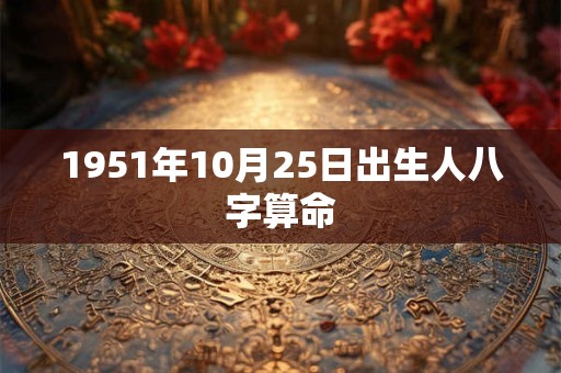 1951年10月25日出生人八字算命 1951年10月25日出生人八字算命