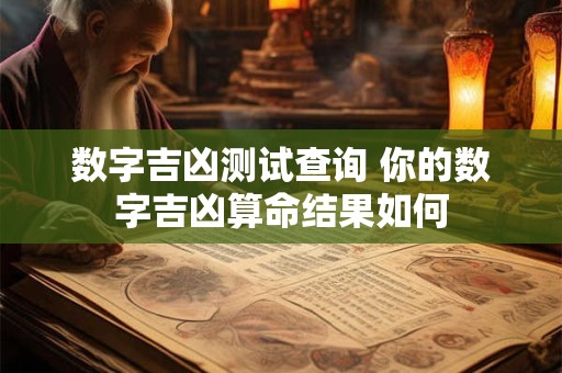 数字吉凶测试查询 你的数字吉凶算命结果如何