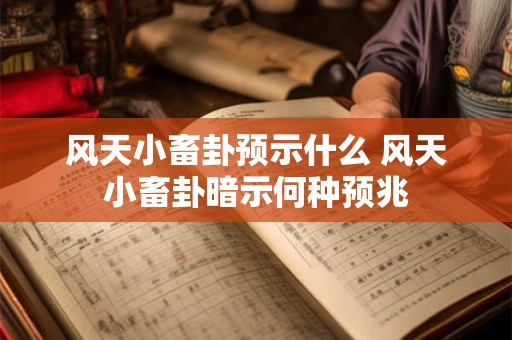 风天小畜卦预示什么 风天小畜卦暗示何种预兆