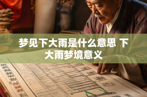 梦见下大雨是什么意思 下大雨梦境意义