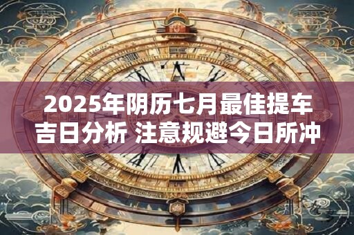 2025年阴历七月最佳提车吉日分析 注意规避今日所冲