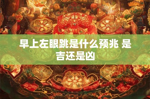 早上左眼跳是什么预兆 是吉还是凶 早上左眼跳是什么预兆 是吉还是凶