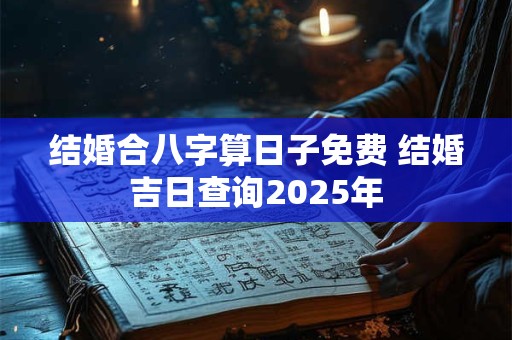 结婚合八字算日子免费 结婚吉日查询2025年