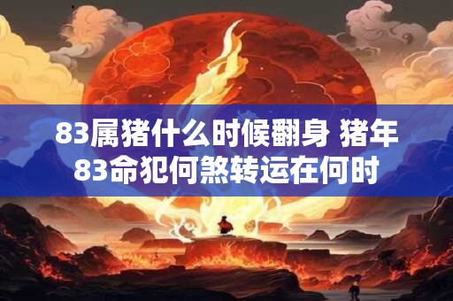 83属猪什么时候翻身 猪年83命犯何煞转运在何时