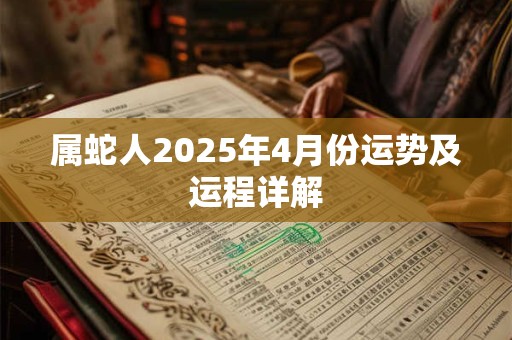 属蛇人2025年4月份运势及运程详解