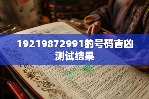 19219872991的号码吉凶测试结果