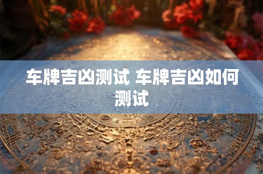 车牌吉凶测试 车牌吉凶如何测试