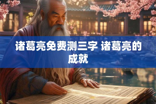 诸葛亮免费测三字 诸葛亮的成就