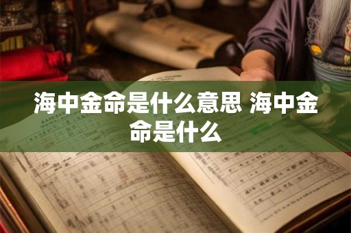 海中金命是什么意思 海中金命是什么