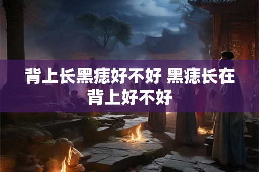 背上长黑痣好不好 黑痣长在背上好不好