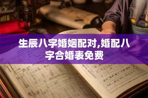 生辰八字婚姻配对,婚配八字合婚表免费