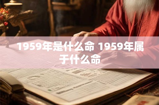1959年是什么命 1959年属于什么命
