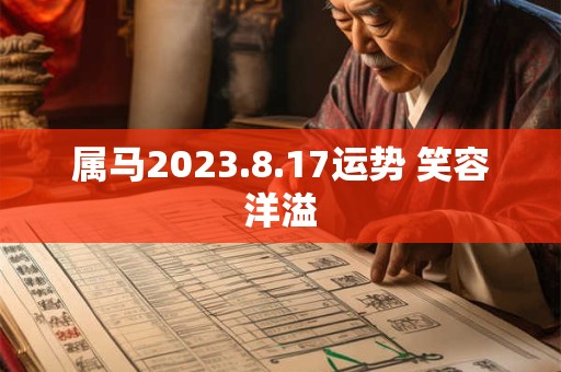 属马2023.8.17运势 笑容洋溢