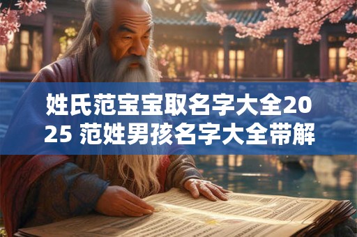 姓氏范宝宝取名字大全2025 范姓男孩名字大全带解析