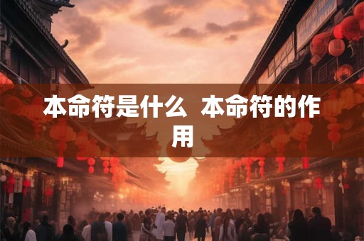 本命符是什么  本命符的作用