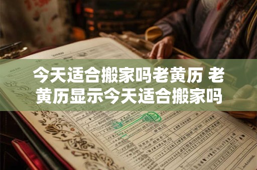今天适合搬家吗老黄历 老黄历显示今天适合搬家吗
